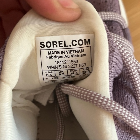 Sorel Women’s Mauve And Grey Kinetic Lace Up Sneakers Size 8.5 - Picture 7 of 8